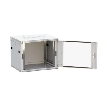 Шкаф настенный 19'' TERACOM PRO 9U 600х450 мм дверь стеклянная с замком-ручкой серый