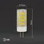 Лампы СВЕТОДИОДНЫЕ СТАНДАРТ LED JC-5W-220V-CER-840-G4 (диод, капсула, 5Вт, нейтр, G4)