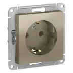 Розетка ATLASDESIGN с заземлением 16А механизм шампань