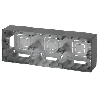 Коробка накладного монтажа 3 поста, Эра12, антрацит 12-6103-05