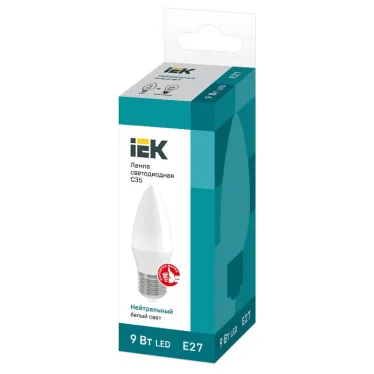 Лампа светодиодная C35 свеча 9Вт 230В 4000К E27 IEK