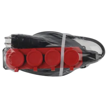 Удлинитель силовой UK-4e-3x1,5-5m-IP44(KG) с заземлением 4 розетки каучук 5м КГ 3х1,5мм2 IP44