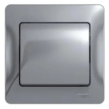 Выключатель одноклавишный, в сборе, схема 1, алюминий