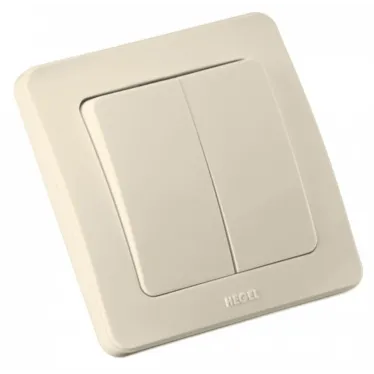 Выключатель двухклавишный скрытый слоновая кость 10А