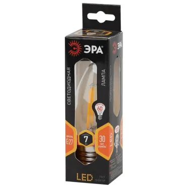 Лампа светодиодная филаментная F-LED B35-7W-827-E27 (филамент, свеча, 7Вт, тепл, E27 (10/100/2800)