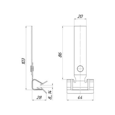 Зажим балочный 8-14мм с пластиной PROxima