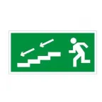 Пиктограмма (наклейка) ПЭУ 005 По лестнице вниз налево (250х115) SIRAH | 2502001890 | Световые Технологии