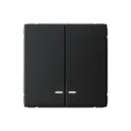 ARTGALLERY 2-клавишный выключатель с подсветкой, сх.5а, 10АХ, механизм, карбон