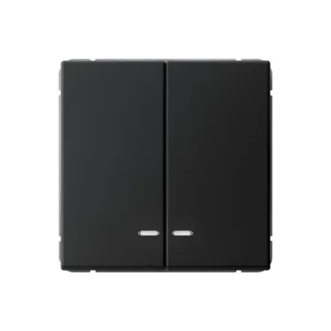 ARTGALLERY 2-клавишный выключатель с подсветкой, сх.5а, 10АХ, механизм, карбон