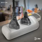 Удлинитель электрический без заземления 2 розетки 1,5м ШВВП 2x0,75мм2 6А UX-2-1,5m ЭРА