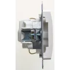 GLOSSA Розетка с заземлением со шторками перламутр в рамку