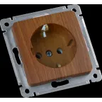 MASTER Розетка одноместная с заземляющим контактом, скрытой установки, в рамку, дуб
