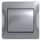 Выключатель одноклавишный, в сборе, схема 1, алюминий