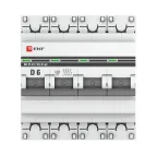 Выключатель автоматический четырехполюсный 6А D ВА47-63 4.5кА PROxima