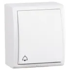 15 Aqua Кнопка клавишная с символом «звонок» IP54 10А 250В винтовой зажим S15A белый