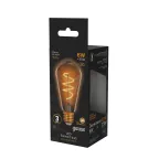 Лампа светодиодная Black LED Filament ST64 Flexible E27 6W Golden 360lm 2400К | 157802006 | Gauss