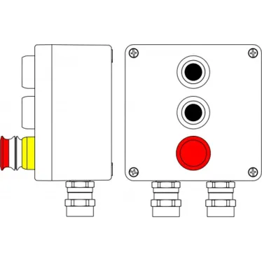 Взрывозащищенный пост управления из алюминия CPE-A-17 -(2xP1B(11) -1xP3E(11)) - 2x6018AASBKGM2SB(C)1Ex d e IIC T6 Gb / Ex tb IIIC T80°C Db IP66
