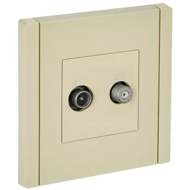 FORTE@PIANO Розетка двойная TV+SAT FP438 ваниль IEK