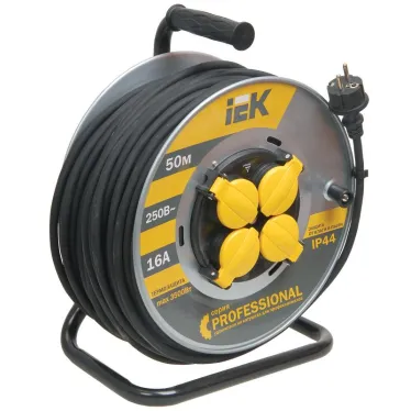 Удлинитель силовой 4 розетки шнур 50м КГ 3x2.5 УК50 с термозащитой IP44