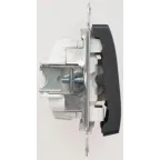 GLOSSA Переключатель двухклавишный схема 6 антрацит в рамку