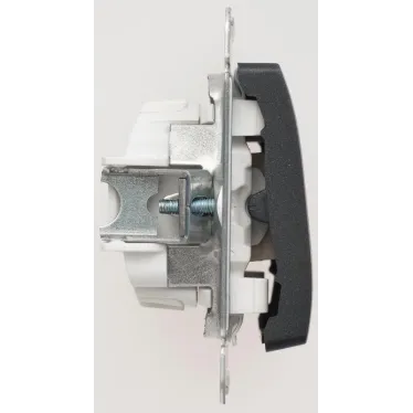 GLOSSA Переключатель двухклавишный схема 6 антрацит в рамку