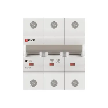 Выключатель автоматический трехполюсный 100А D ВА47-125