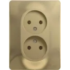 GLOSSA Розетка двойная без заземления в сборе титан