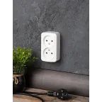 Розетка Минск 2-местная ОП 10А без заземления белая