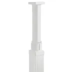 Декоративный комплект из пластика для телескопической стойки колонны, 1 или 2 секции, цвет белый