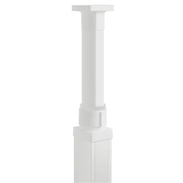 Декоративный комплект из пластика для телескопической стойки колонны, 1 или 2 секции, цвет белый