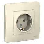 BLANCA скрытой установки розетка с заземлением без шторок, 16А, 250В, молочный