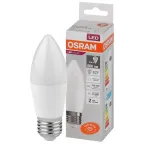 Лампа светодиодная LED 10 Вт E27 4000К 800Лм свеча 220 В (замена 75Вт) OSRAM