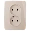 Розетка 2X2P, 16A-250В, Эра12, слоновая кость, 12-2107-02