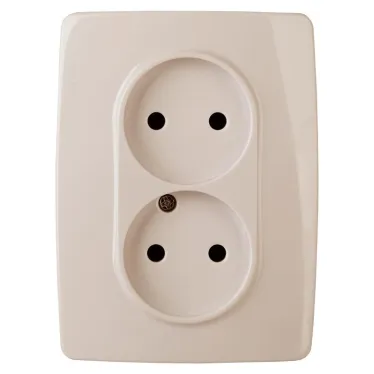 Розетка 2X2P, 16A-250В, Эра12, слоновая кость, 12-2107-02