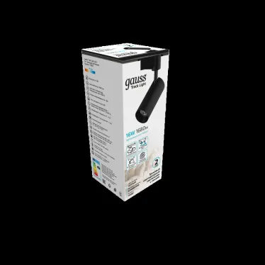 Светильник светодиодный трековый на шинопровод ДПО 16 Вт 1680 лм 4000К AC 220В Черный IP20 D85х206мм однофазный угол 36 грд Track Gauss