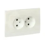 Валенсия лицевая панель розетка 2-местной б/з 10А жемчуг с защ. штор.