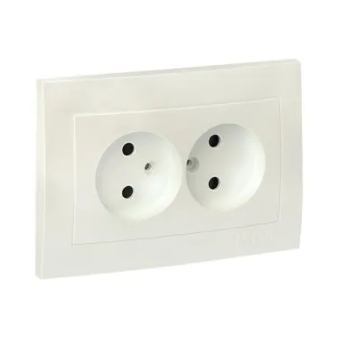 Валенсия лицевая панель розетка 2-местной б/з 10А жемчуг с защ. штор.