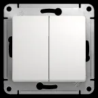 GLOSSA Переключатель двухклавишный в рамку белый схема 6