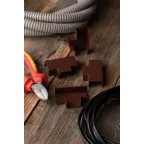 Угол T-образный (25х16) (4 шт) Plast под темное дерево