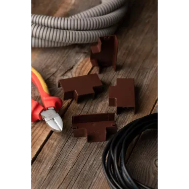 Угол T-образный (25х16) (4 шт) Plast под темное дерево