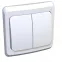 ЭТЮД Выключатель двухклавишный скрытый с подсветкой белый сх.5