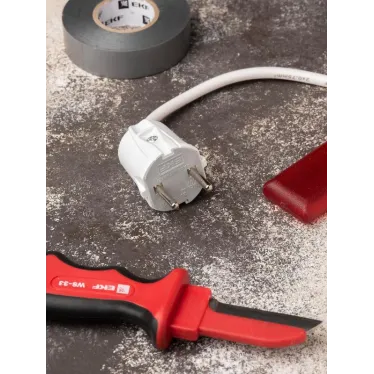 Вилка прямая без заземления белая 10А 250 В Proxima