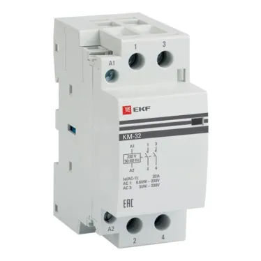 Контактор модульный 32А 2п 220В 2НО КМ