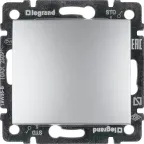 Выключатель одноклавишный, в рамку, алюминий