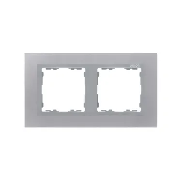 Рамка на 2 поста, S82N, алюминий - алюминий (металл им.)