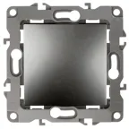 Выключатель, 10АХ-250В, б.л., Эра12, графит,12-1001-12