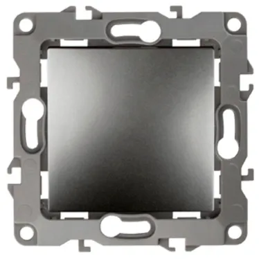 Выключатель, 10АХ-250В, б.л., Эра12, графит,12-1001-12