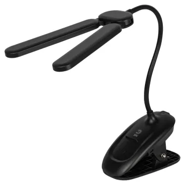 Настольный светильник NLED-512-6W-BK светодиодный аккумуляторный на прищепке черный