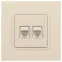 Розетка 2хRJ45, Эра Elegance, сл.кость, 14-3108-02