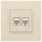 Розетка 2хRJ45, Эра Elegance, сл.кость, 14-3108-02